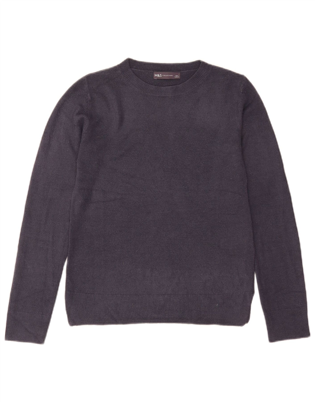 Marks & Spencer Womens Boat Neck Jumper Sweater UK 8 Small Navy Blue