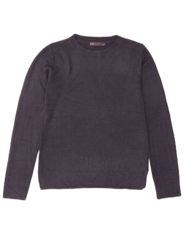 Marks & Spencer Womens Boat Neck Jumper Sweater UK 8 Small Navy Blue