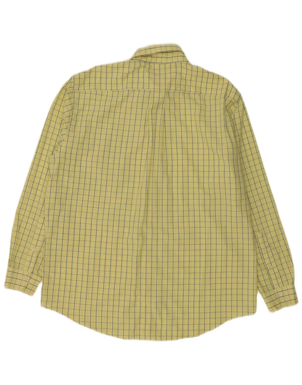 Brooks Brothers Mens Shirt Large Yellow Check Cotton