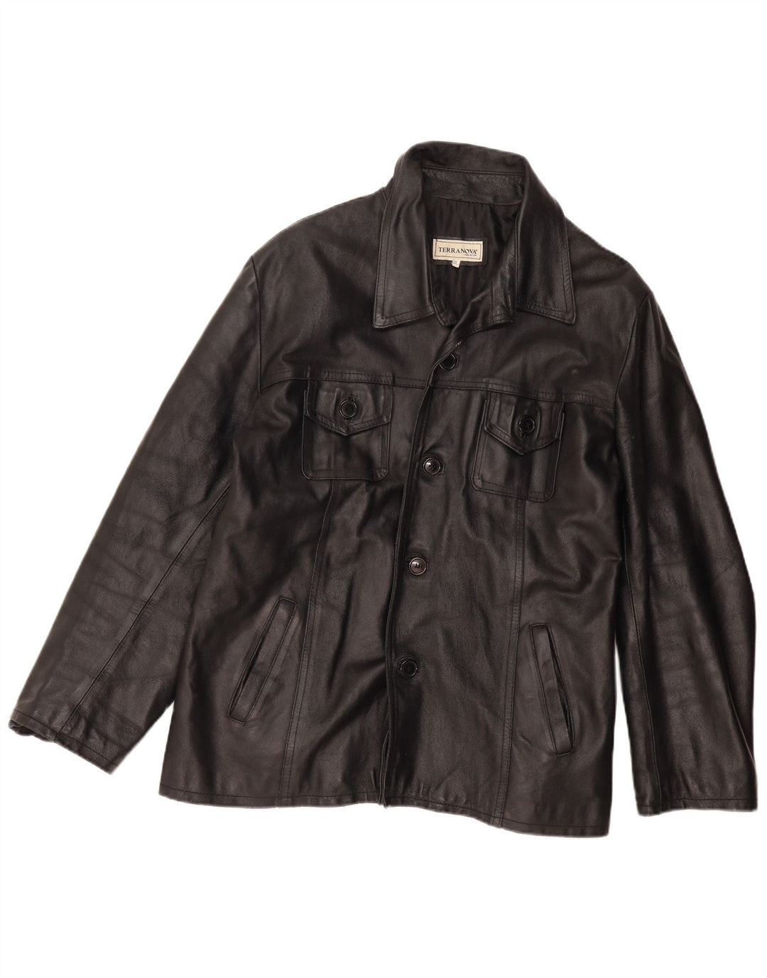 Terranova Womens Leather Jacket UK 20 2XL Black