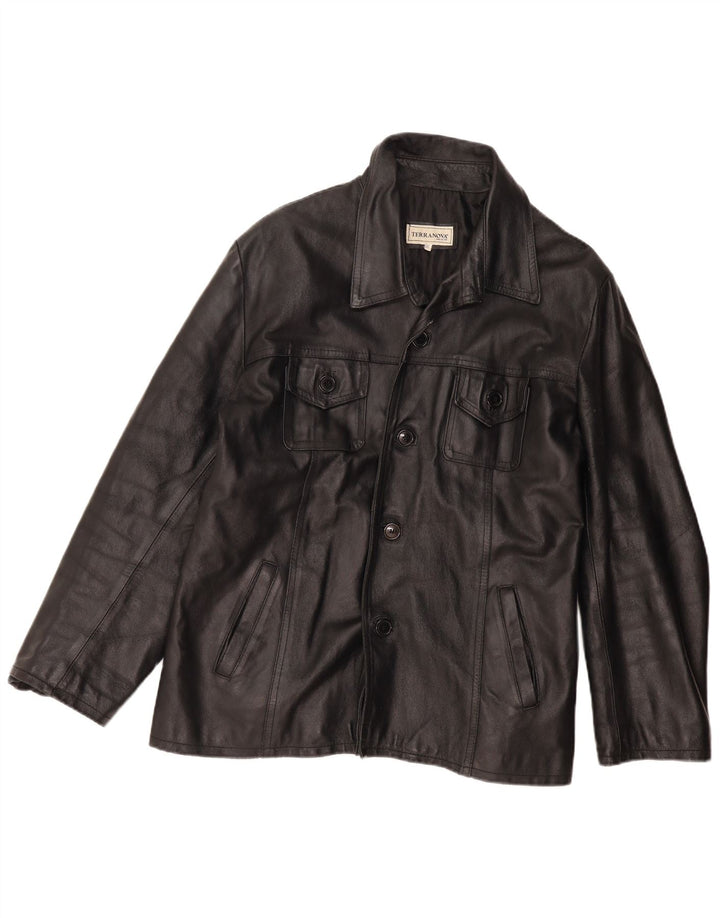 Terranova Womens Leather Jacket UK 20 2XL Black