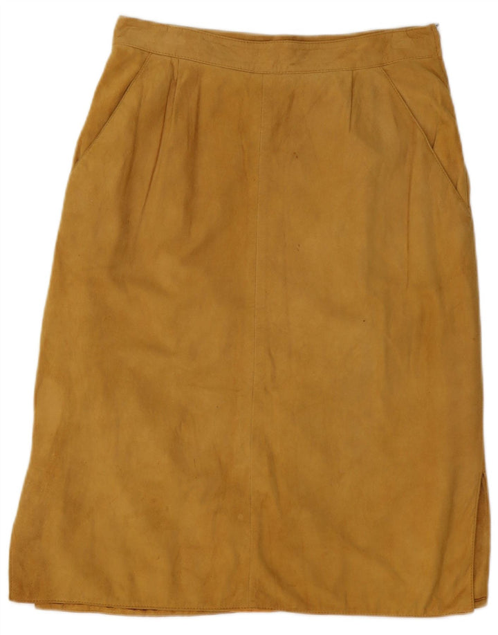 Vintage Womens Suede Skirt W28 Medium Beige