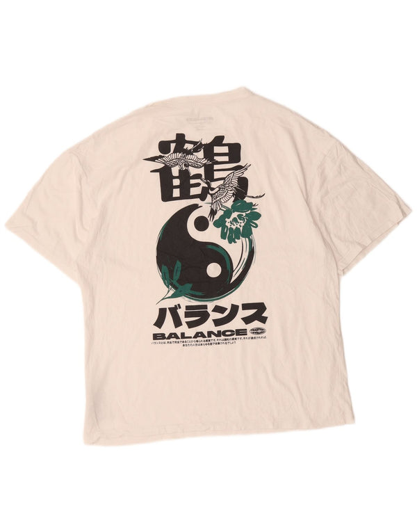 Jack & Jones Mens Graphic T-Shirt Top Medium White Cotton