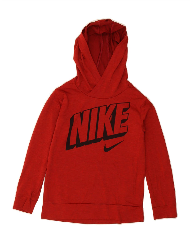NIKE Boys Dri Fit Graphic Hoodie Jumper 7-8 Years XS  Red Polyester Vintage Nike and Second-Hand Nike from Messina Hembry 