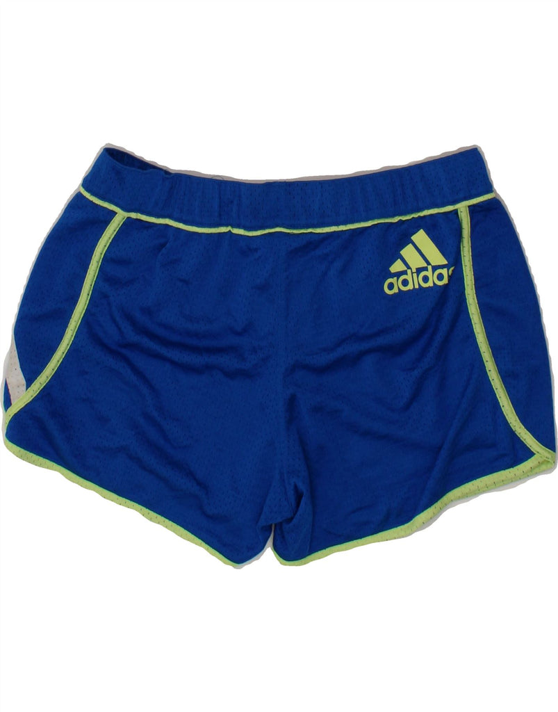 ADIDAS Womens Sport Shorts UK 14  Large Blue Polyester Vintage Adidas and Second-Hand Adidas from Messina Hembry 