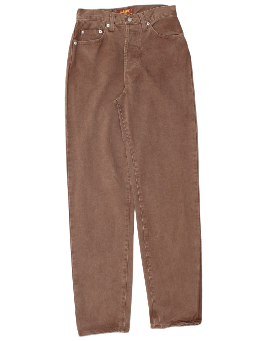 AVIATIC Womens Tapered Jeans W28 L31  Brown Cotton