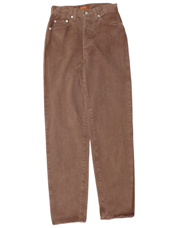 AVIATIC Womens Tapered Jeans W28 L31  Brown Cotton