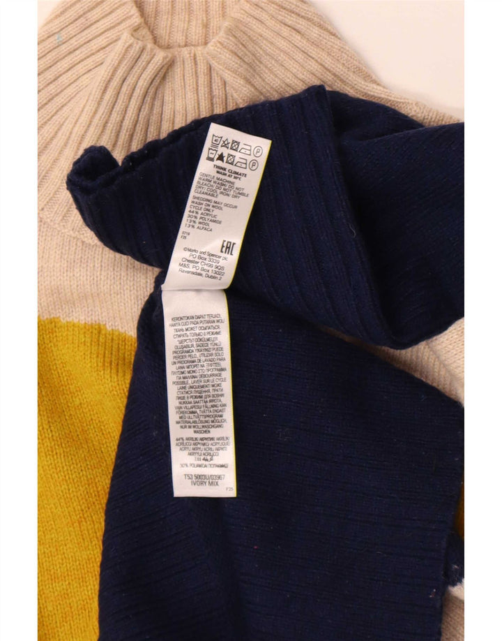 Marks & Spencer Womens Turtle Neck Jumper Sweater UK 12 Medium Multicoloure