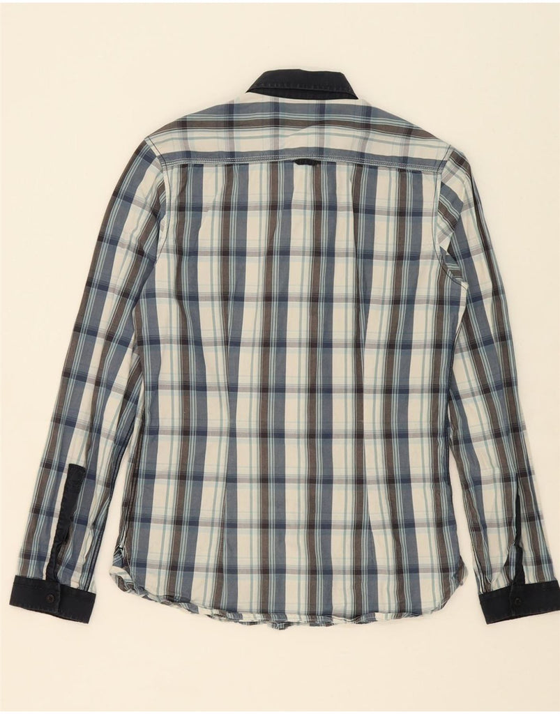ENERGIE Mens Shirt Medium Blue Check Cotton Vintage Energie and Second-Hand Energie from Messina Hembry 