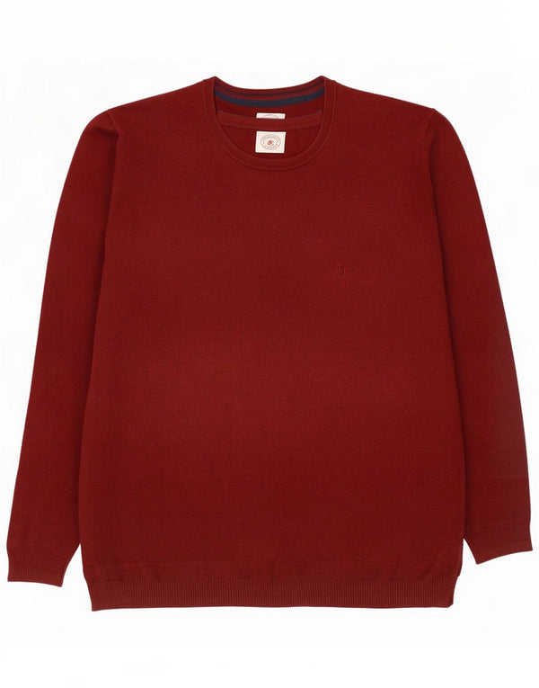 Fat Face Mens Tall Crew Neck Jumper Sweater 3XL Burgundy Cotton