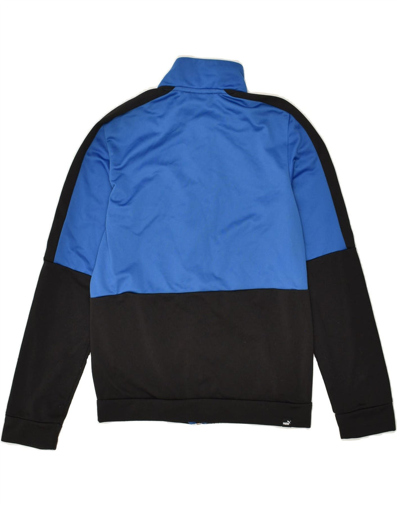 PUMA Boys Graphic Tracksuit Top Jacket 11-12 Years Blue Colourblock | Vintage Puma | Thrift | Second-Hand Puma | Used Clothing | Messina Hembry 