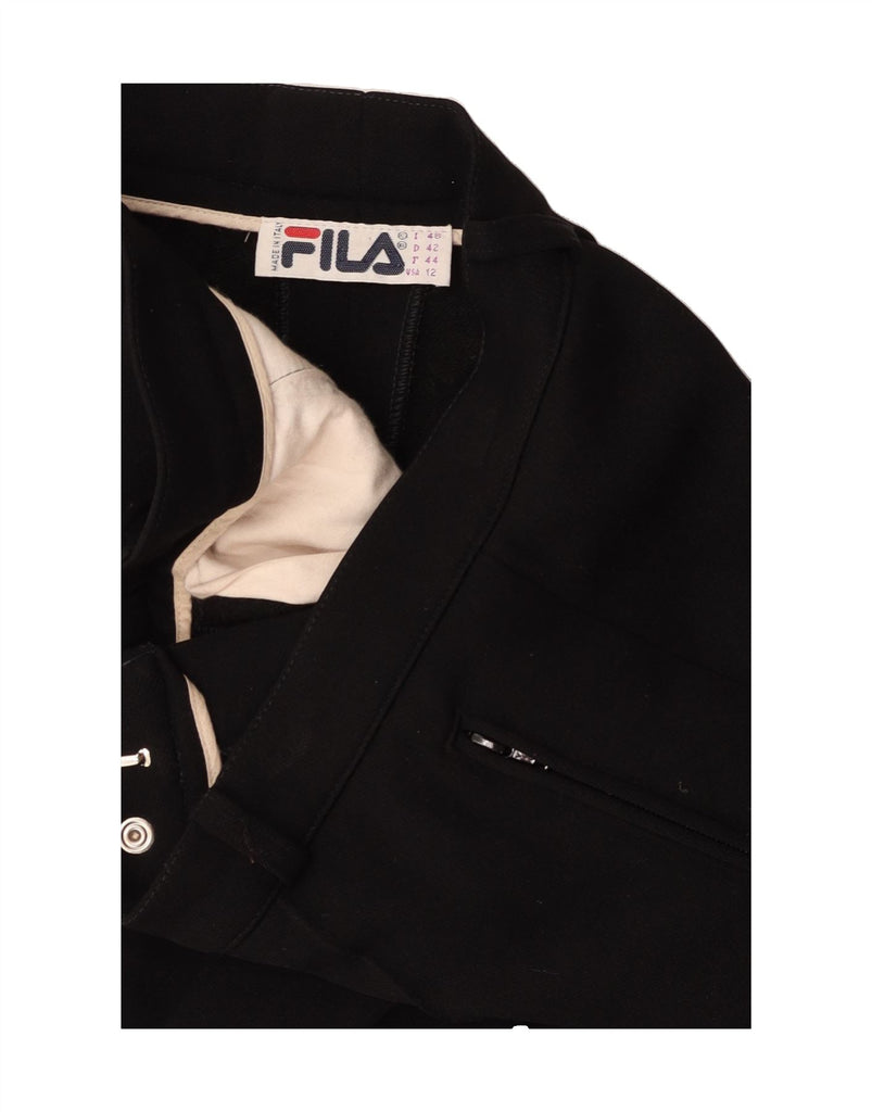 FILA Womens High Waist Stirrup Casual Trousers EU 44 XL W32 L24 Black Vintage Fila and Second-Hand Fila from Messina Hembry 