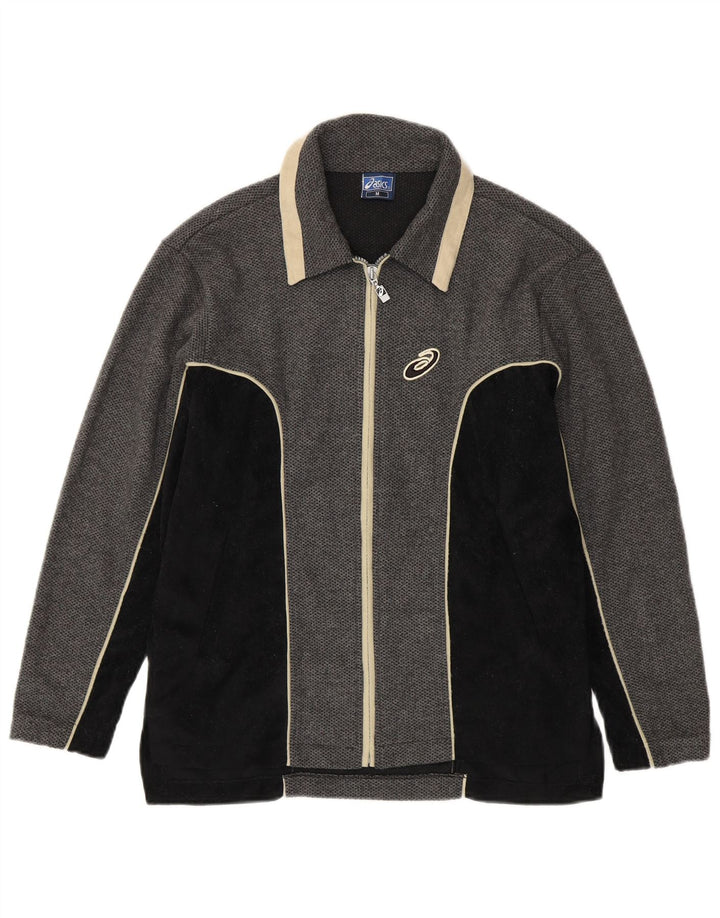 ASICS Mens Tracksuit Top Jacket Medium Grey Colourblock