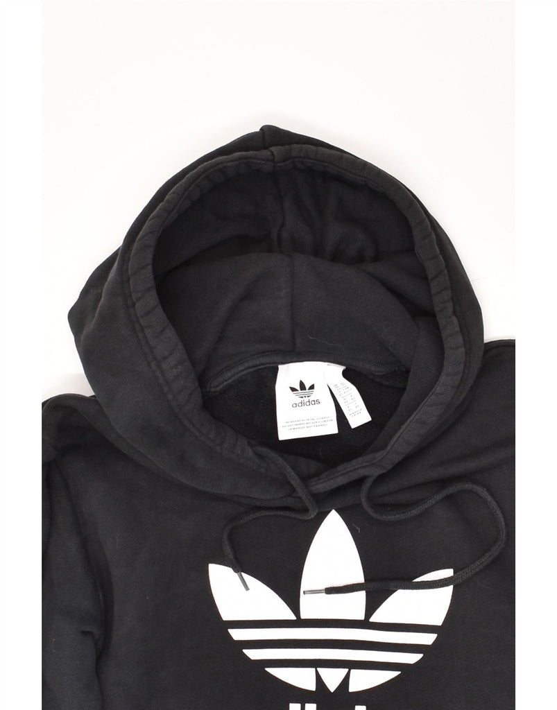 ADIDAS Mens Graphic Hoodie Jumper XS Black Cotton | Vintage Adidas | Thrift | Second-Hand Adidas | Used Clothing | Messina Hembry 