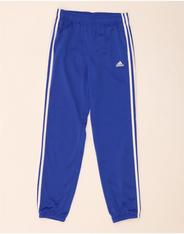 Adidas Boys Tracksuit Trousers Joggers 11-12 Years  Blue Polyester