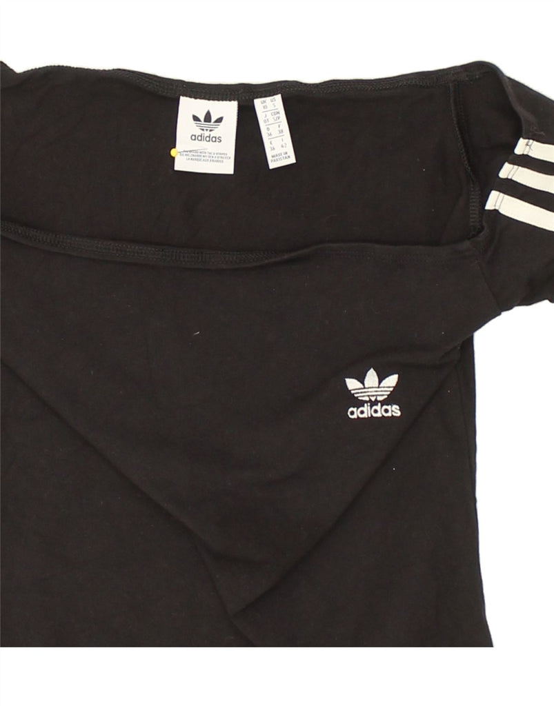 ADIDAS Womens T-Shirt Top UK 10 Small Black | Vintage Adidas | Thrift | Second-Hand Adidas | Used Clothing | Messina Hembry 