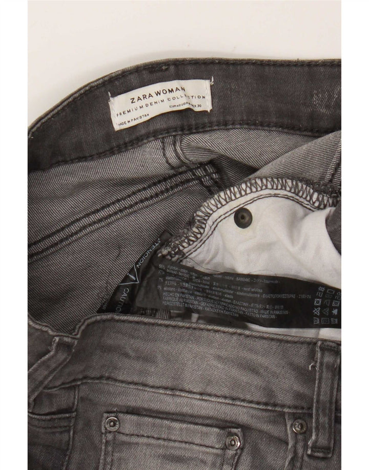 Zara Womens Cropped Jeans EU 40 Medium W30 L25 Grey Cotton
