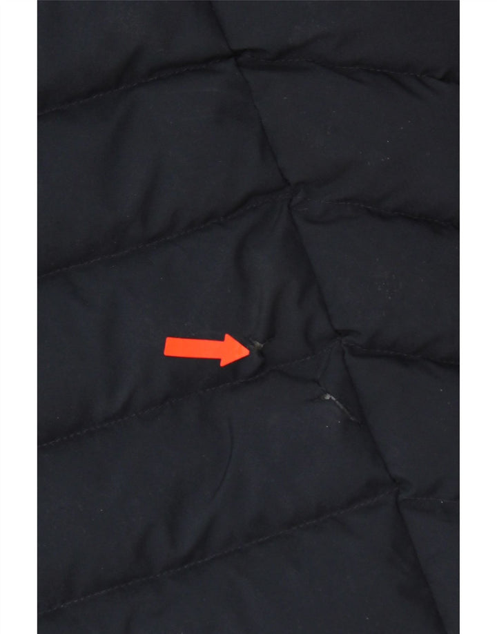 Superdry Womens Hooded Padded Coat UK 10 Small Navy Blue Polyester