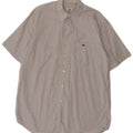 Lacoste Mens Short Sleeve Shirt Size 40 Medium Blue Check Cotton