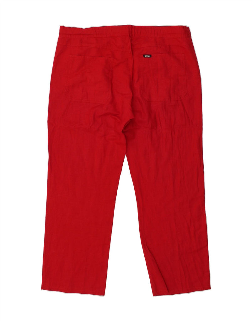 RIFLE Womens Straight Chino Trousers W36 L28  Red Linen | Vintage Rifle | Thrift | Second-Hand Rifle | Used Clothing | Messina Hembry 