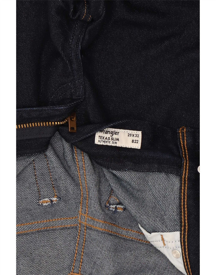 Wrangler Womens Texas Slim Jeans W29 L32 Navy Blue Cotton