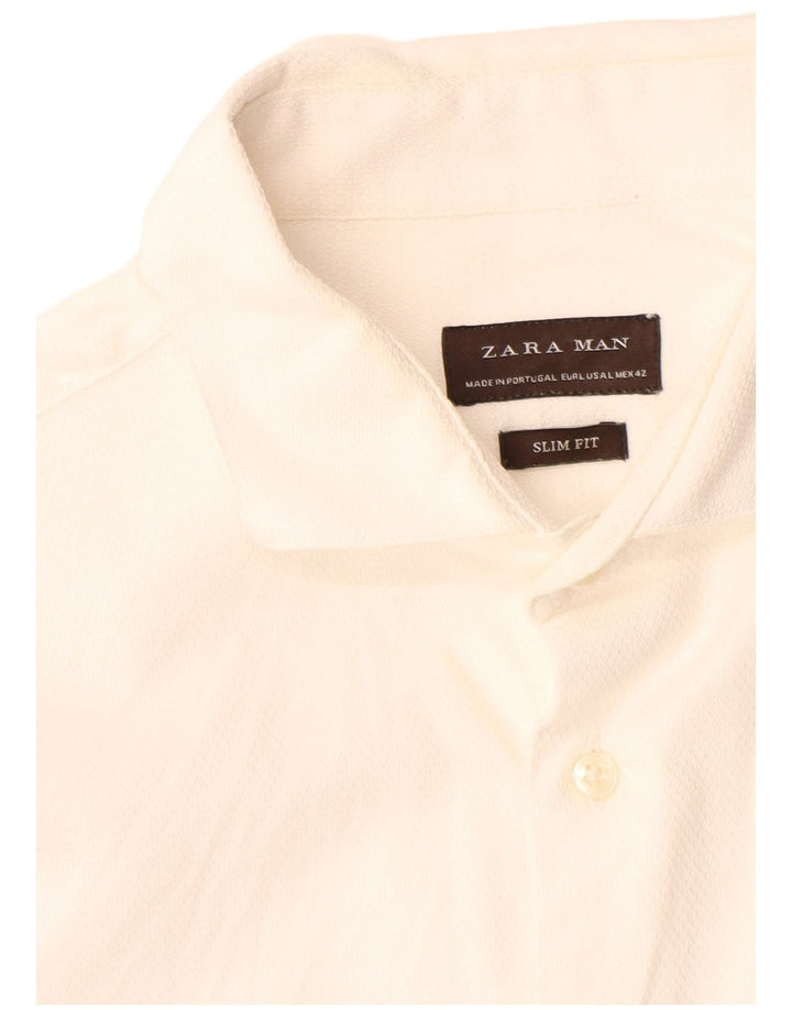 Zara Mens Slim Fit Shirt Large White