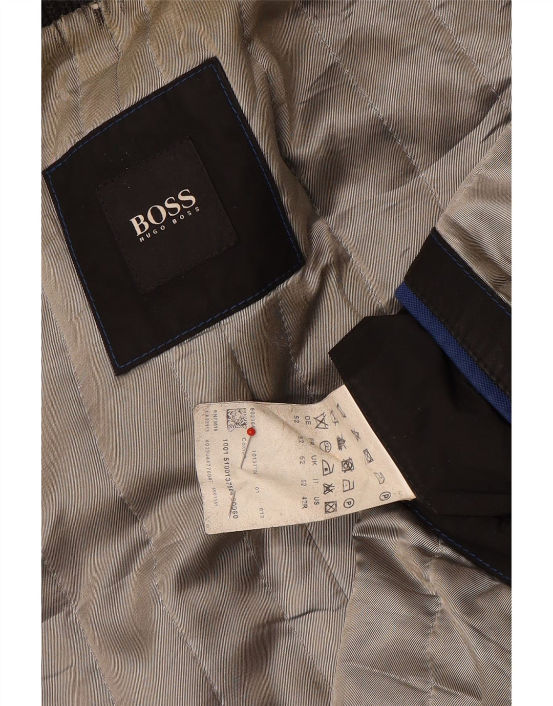 Hugo Boss Mens Overcoat EU 52 XL Grey Wool
