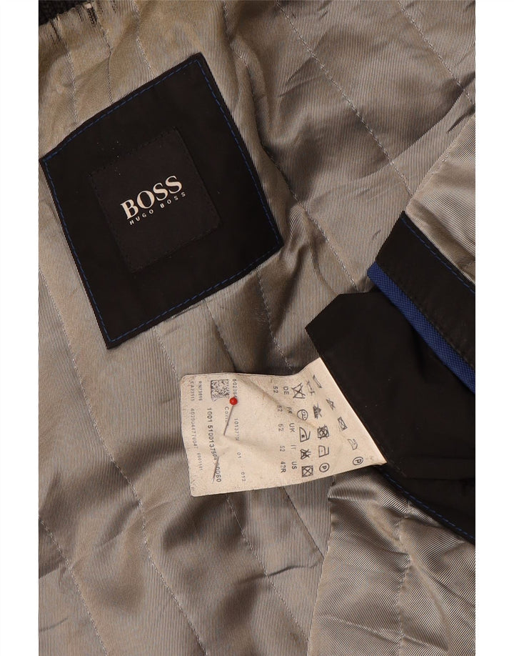 Hugo Boss Mens Overcoat EU 52 XL Grey Wool