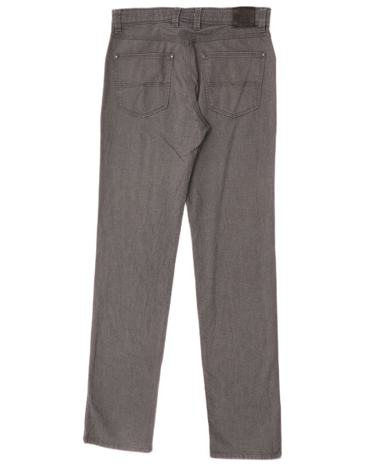Bugatti Mens Straight Casual Trousers W30 L34 Grey Cotton