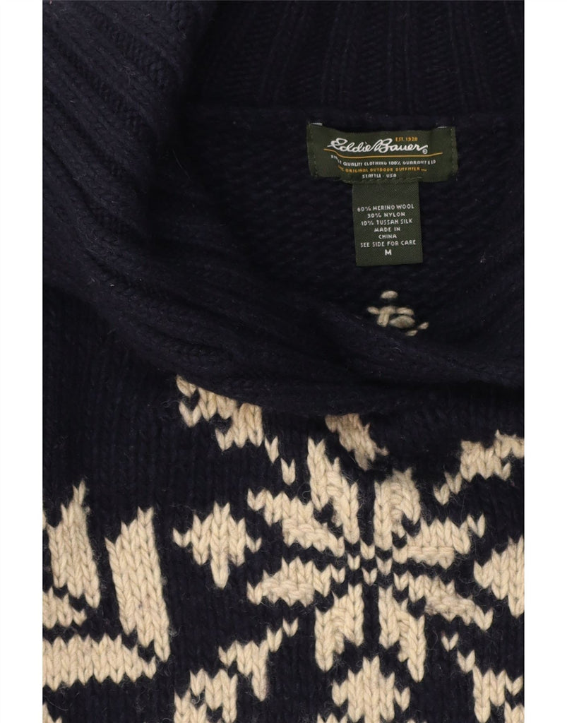 EDDIE BAUER Womens Polo Neck Jumper Sweater UK 14 Medium Navy Blue Vintage Eddie Bauer and Second-Hand Eddie Bauer from Messina Hembry 