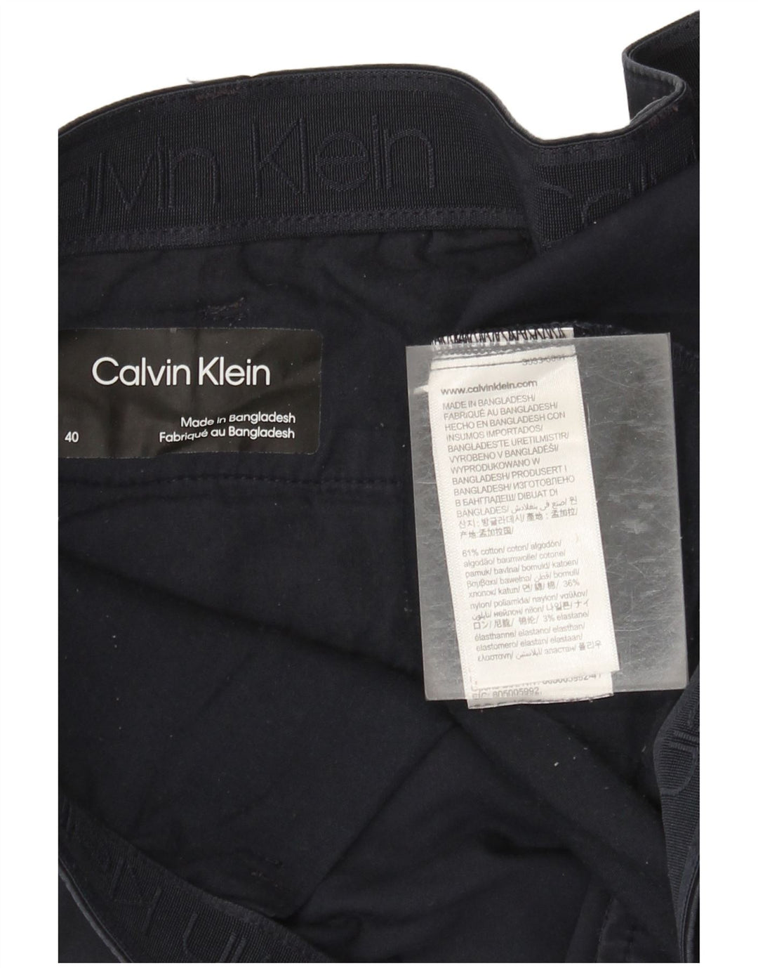 Calvin Klein Mens Chino Shorts W40 XL Navy Blue Cotton