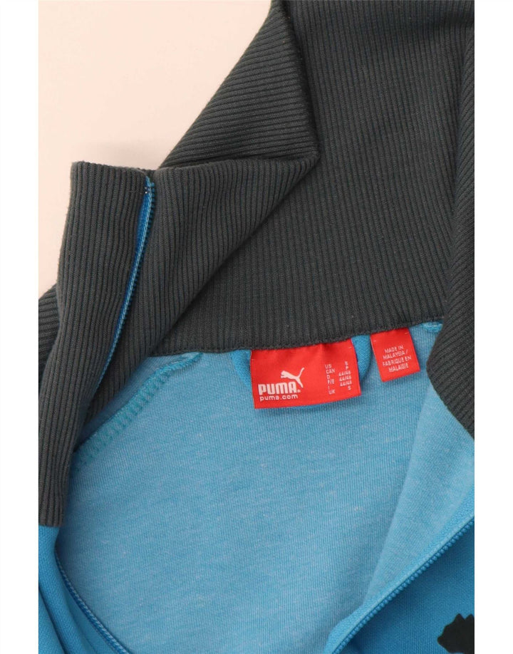 Puma Mens Graphic Tracksuit Top Jacket Small Blue Colourblock Polyester