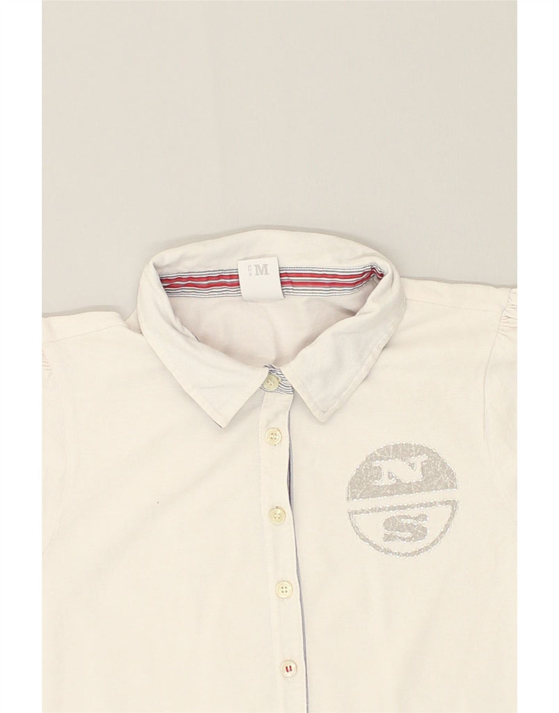 NORTH SAILS Womens Polo Shirt UK 12 Medium Off White Cotton | Vintage North Sails | Thrift | Second-Hand North Sails | Used Clothing | Messina Hembry 