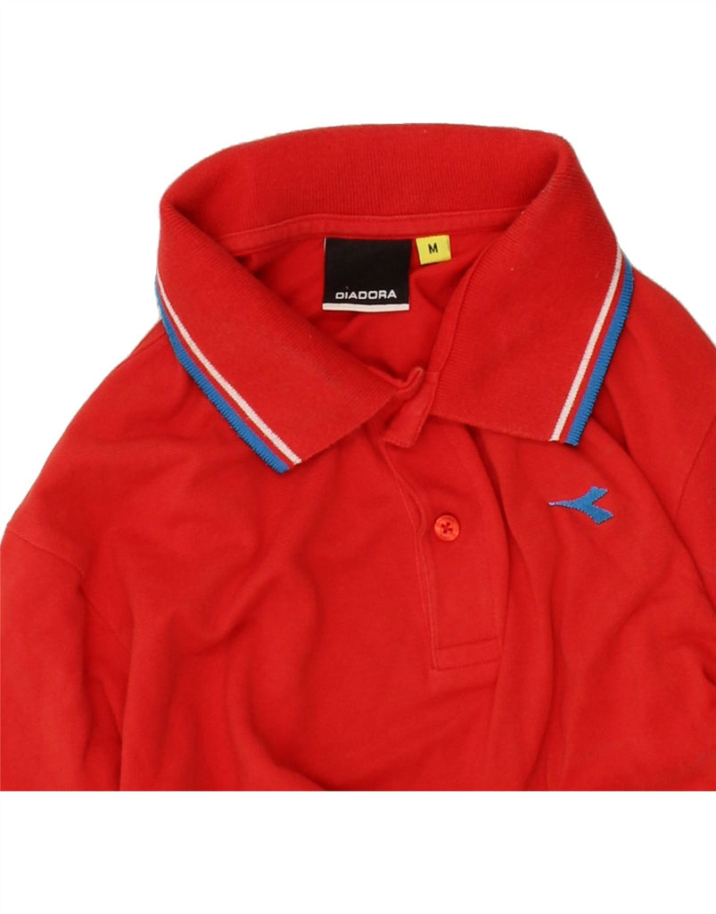 DIADORA Mens Polo Shirt Medium Red Cotton Vintage Diadora and Second-Hand Diadora from Messina Hembry 