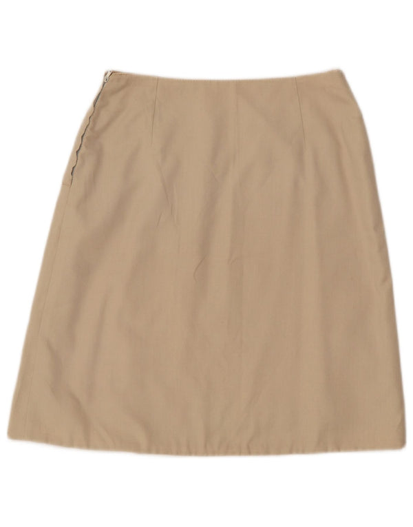Vintage Womens Midi Skirt Small W27 Beige