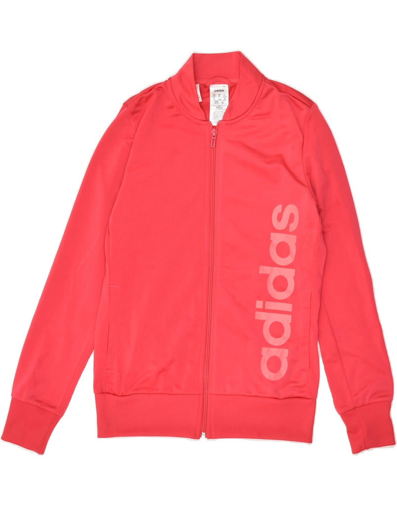 ADIDAS Girls Graphic Tracksuit Top Jacket 14-15 Years Pink Polyester | Vintage Adidas | Thrift | Second-Hand Adidas | Used Clothing | Messina Hembry 