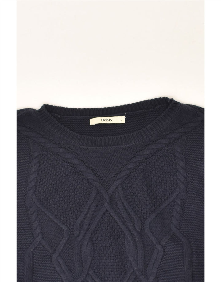 OASIS Womens Crew Neck Jumper Sweater UK 14 Medium Navy Blue Cotton | Vintage Oasis | Thrift | Second-Hand Oasis | Used Clothing | Messina Hembry 