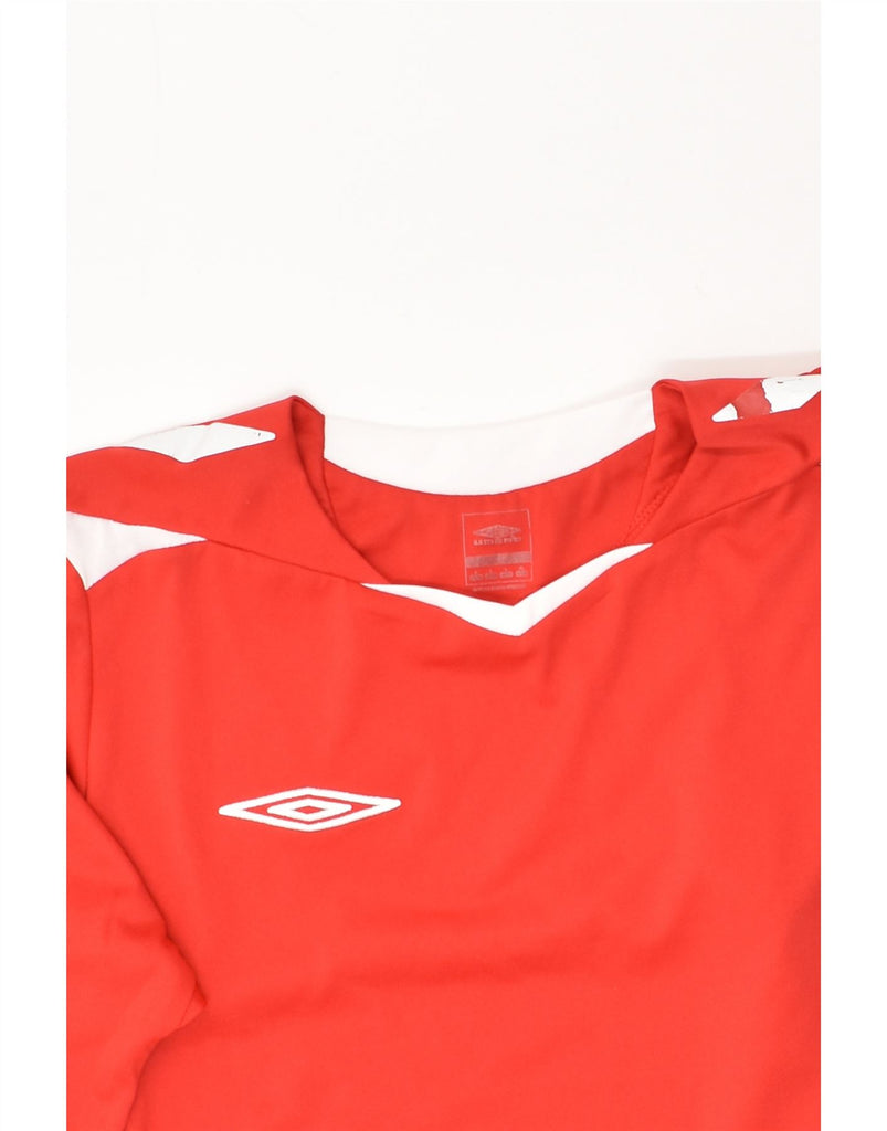 UMBRO Womens Top Long Sleeve UK 16 Large Red Polyester | Vintage Umbro | Thrift | Second-Hand Umbro | Used Clothing | Messina Hembry 