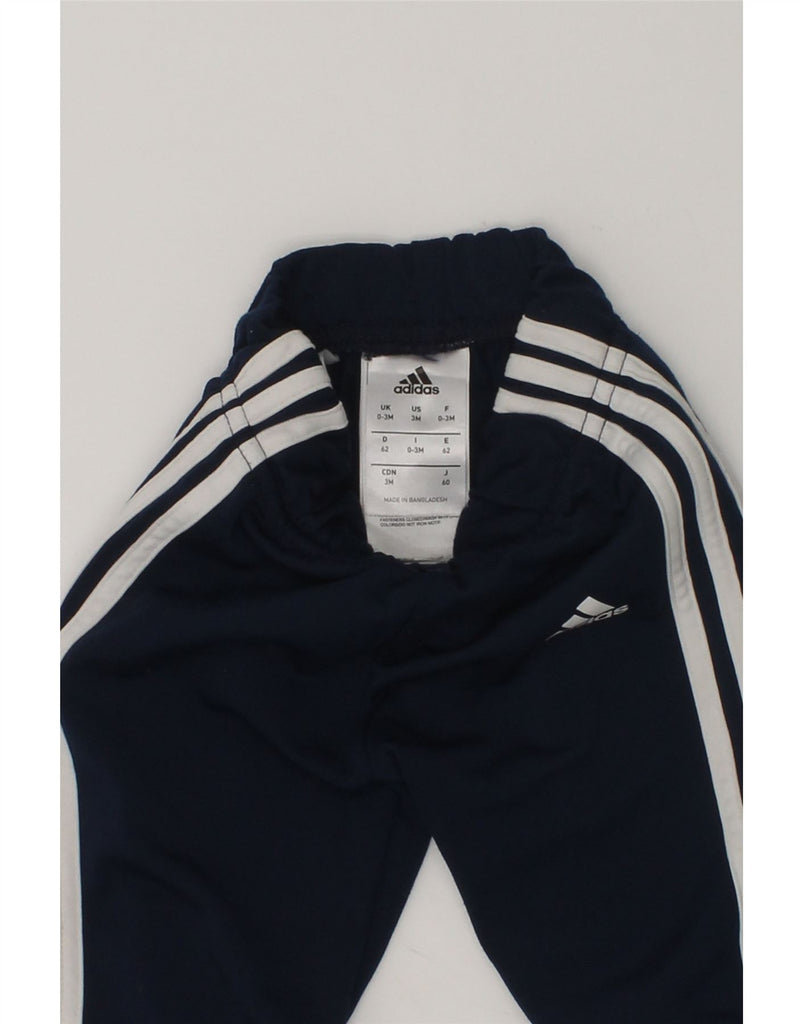 ADIDAS Baby Boys Joggers Tracksuit Trousers 0-3 Months Navy Blue Polyester | Vintage Adidas | Thrift | Second-Hand Adidas | Used Clothing | Messina Hembry 
