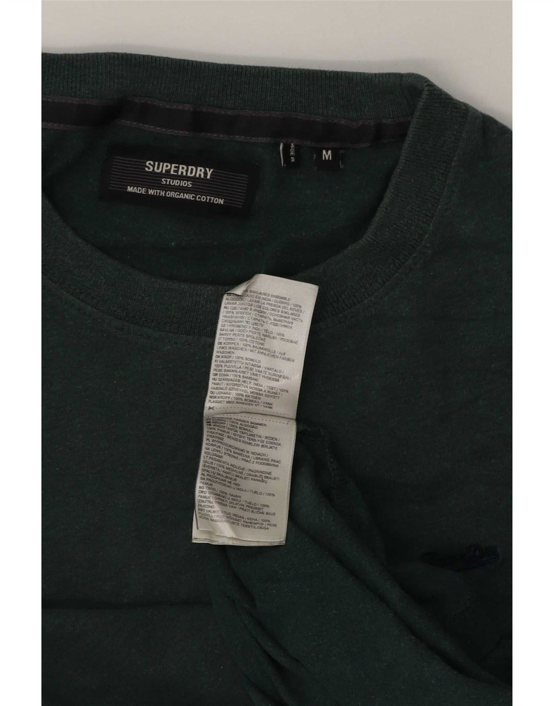 Superdry Mens T-Shirt Top Medium Green Cotton