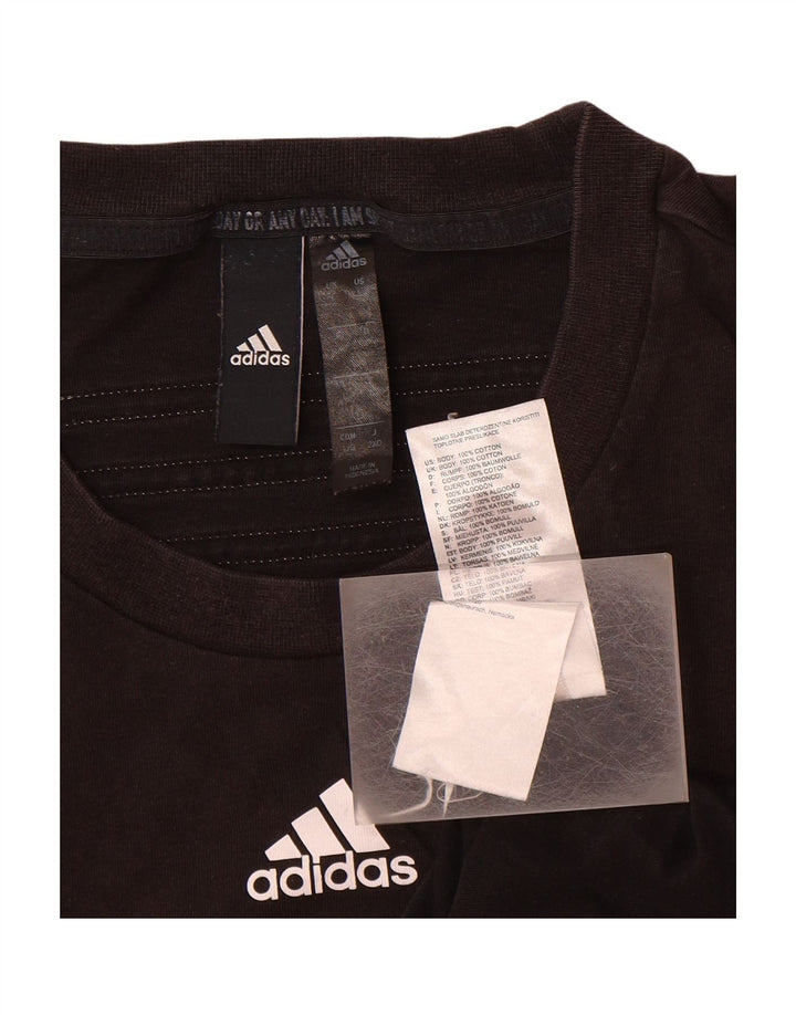 ADIDAS Mens Graphic T-Shirt Top Large Black Cotton