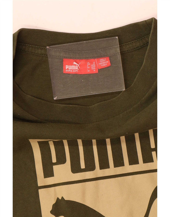 Puma Mens Graphic T-Shirt Top Medium Khaki