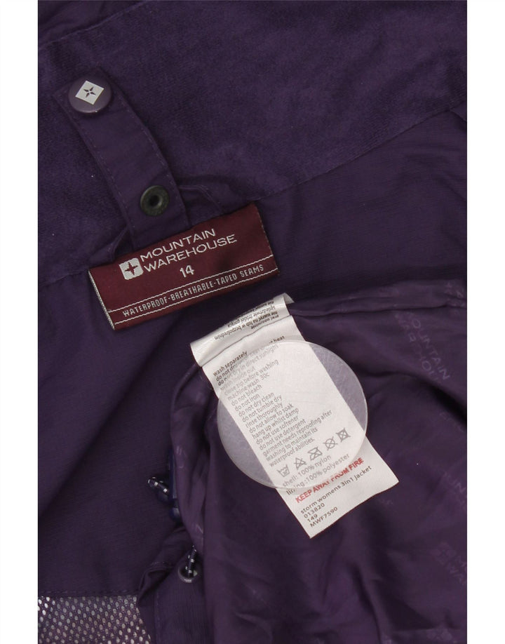 Mountain Warehouse Womens Hooded Rain Jacket UK 14 Large Purple Nylon