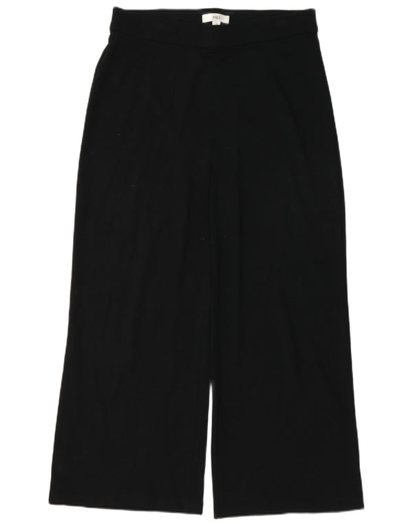Marks & Spencer Womens High Waist Casual Trousers UK 14 Large W32 L26 Black