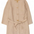 Elegance Womens Overcoat UK 12 Medium Beige Herringbone Linen