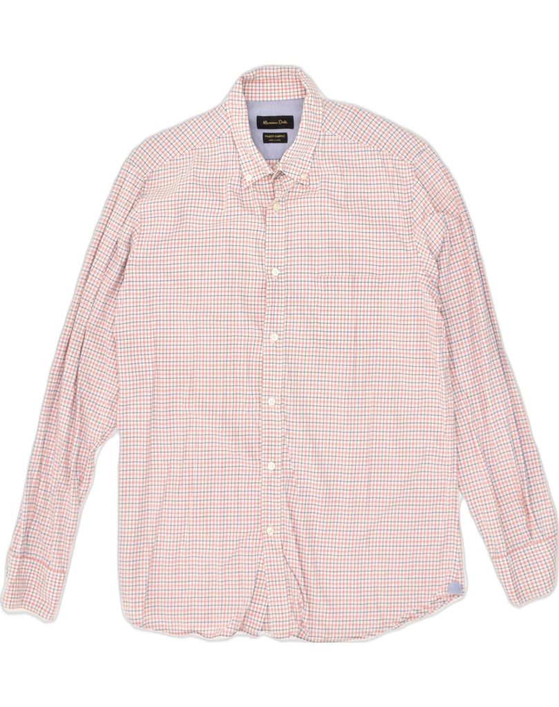 MASSIMO DUTTI Mens Shirt Large Pink Check Cotton | Vintage Massimo Dutti | Thrift | Second-Hand Massimo Dutti | Used Clothing | Messina Hembry 