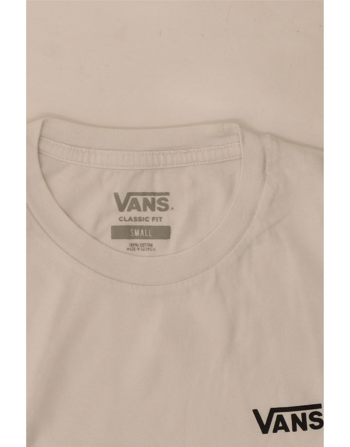 Vans Mens Classic Fit T-Shirt Top Small White Cotton
