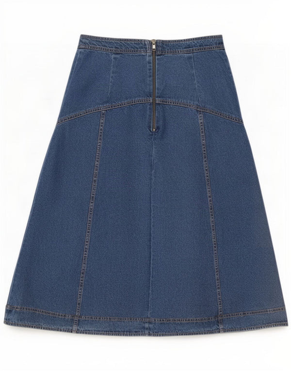 Marks & Spencer Womens High Waist Denim Skirt UK 8 Small W28 Blue