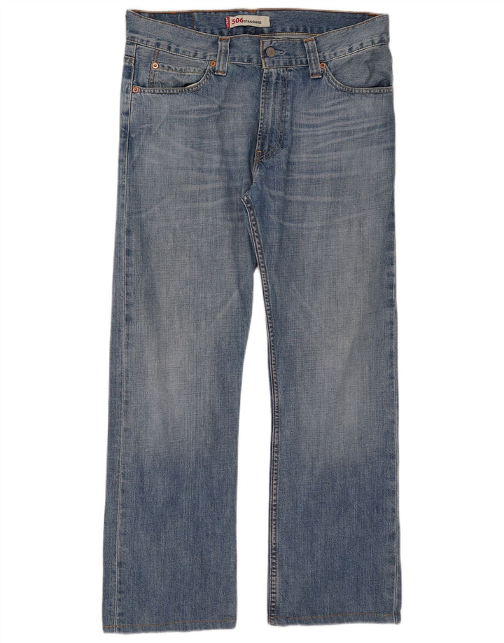 Levi's Mens 506 Straight Jeans W34 L29 Blue Cotton