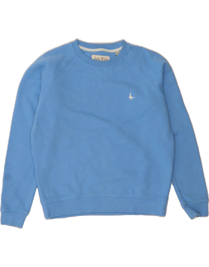 JACK WILLS Womens Oversized Sweatshirt Jumper UK 8 Small Blue Cotton Vintage Jack Wills and Second-Hand Jack Wills from Messina Hembry 